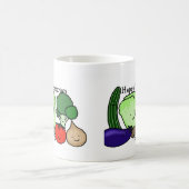 Glückliche vegetarische niedliche bunte kaffeetasse (Mittel)