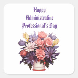 Glückliche Verwaltungspersonal Dankeschön Karte Quadratischer Aufkleber