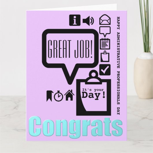 Glückliche Verwaltungspersonal Days Karte (Vorderseite)