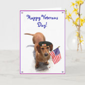 Glückliche Veteranen-TagesDackel-Grußkarte Karte (Gelbe Blume)