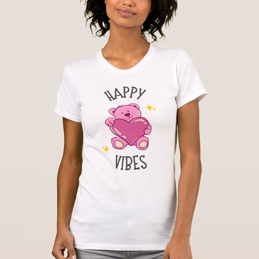 Glückliche Vibes Damen T-Shirt (Vorderseite)