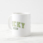 Glückliche Vibes Kaffeetasse (Vorderseite Links)