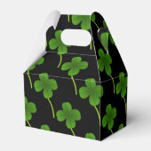 Glückliche Vierblättriges Kleeblatt auf schwarz Geschenkschachtel (Rückseite)