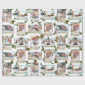 Glückliche Viktorianische Kinder mit Weihnachtsgrü Geschenkpapier (Flach)