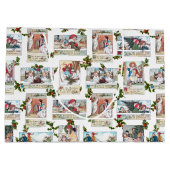 Glückliche Viktorianische Kinder mit Weihnachtsgrü Große Geschenktüte (Rückseite)