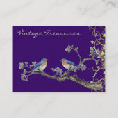 Glückliche Vintage Bluebirds wirbeln Design Visitenkarte (Rückseite)