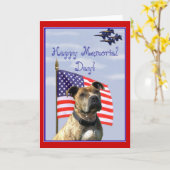 Glückliche Volkstrauertag Pitbull Grußkarte Karte (Gelbe Blume)