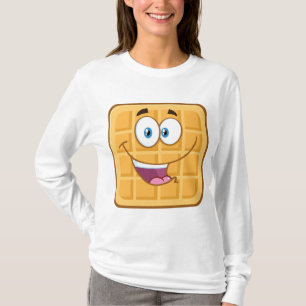 Glückliche Waffel Kawaii Lächeln Frühstück Essen T-Shirt