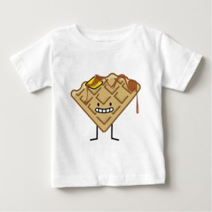 Glückliche Waffel mit Sirup- und Butterfrühstück Baby T-shirt
