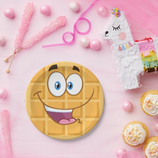 Glückliche Waffel Pappteller (Party)