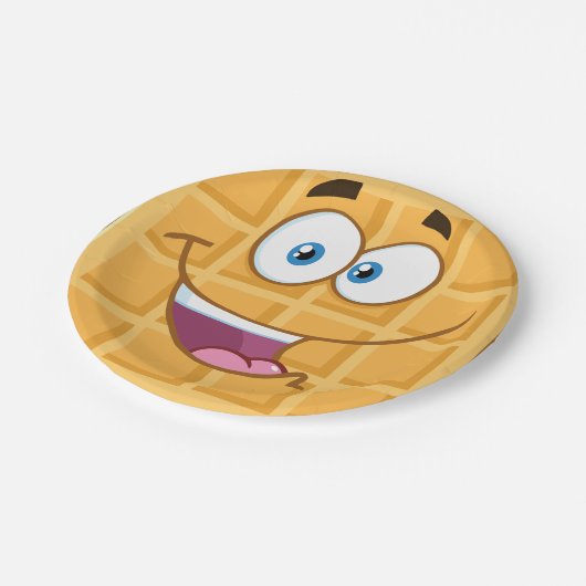 Glückliche Waffel Pappteller (Schrägansicht)