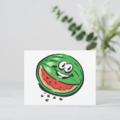 glückliche Wassermelone Postkarte (Stehend Vorderseite)