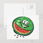 glückliche Wassermelone Postkarte (Vorne/Hinten)