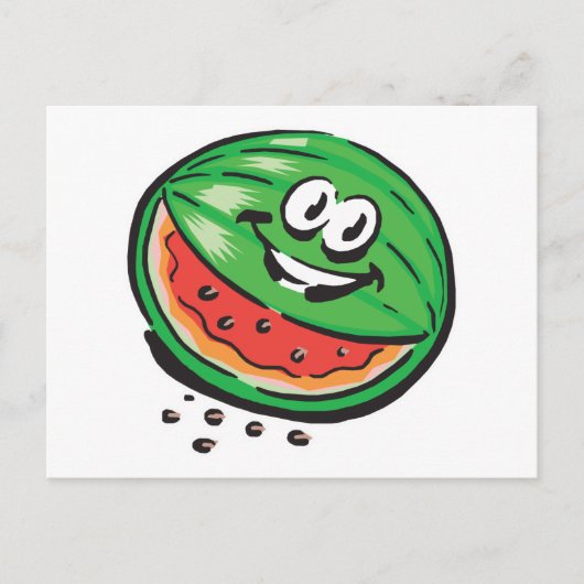 glückliche Wassermelone Postkarte (Vorderseite)