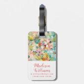 Glückliche weiche Pastellblumenblätter des Gepäckanhänger (Rückseite vertikal)