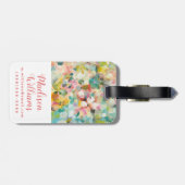 Glückliche weiche Pastellblumenblätter des Gepäckanhänger (Rückseite horizontal)