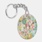 Glückliche weiche Pastellblumenblätter des Schlüsselanhänger (Vorderseite links)