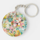 Glückliche weiche Pastellblumenblätter des Schlüsselanhänger (Rückseite)