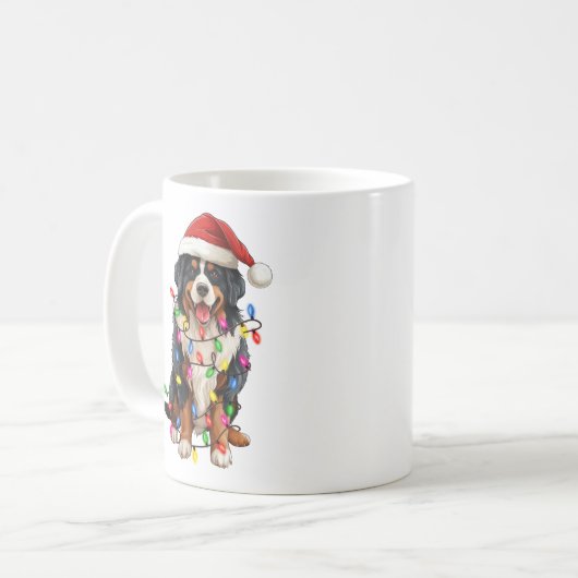 Glückliche Weihnachten Bernese Mountain Hund Weihn Kaffeetasse (Vorderseite Links)