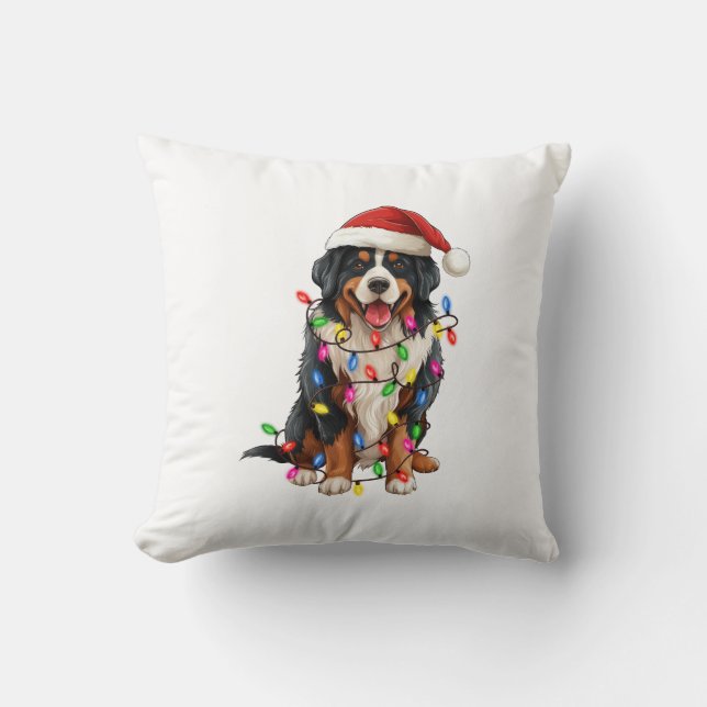 Glückliche Weihnachten Bernese Mountain Hund Weihn Kissen (Vorderseite)