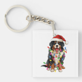 Glückliche Weihnachten Bernese Mountain Hund Weihn Schlüsselanhänger