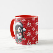 Glückliche Weihnachten Bernese Mountain Hund Weihn Tasse (Vorderseite Links)