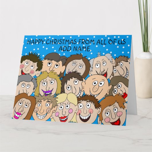 Glückliche Weihnachten von uns allen Karte (Vorderseite)
