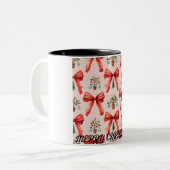 Glückliche Weihnachten Zwei-Tone-Tasse Zweifarbige Tasse (Vorderseite Links)