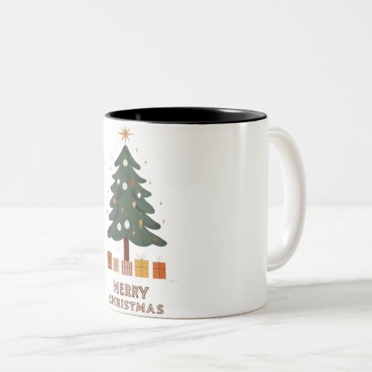 Glückliche Weihnachten Zwei-Tone-Tasse Zweifarbige Tasse (VorderseiteRechts)