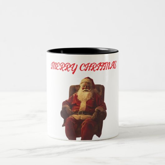 Glückliche Weihnachten Zwei-Tone-Tasse Zweifarbige Tasse (Mittel)
