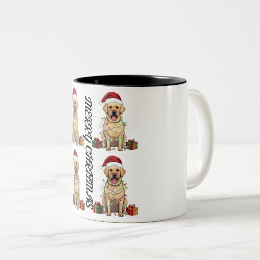 Glückliche Weihnachten Zwei-Tone-Tasse Zweifarbige Tasse (VorderseiteRechts)