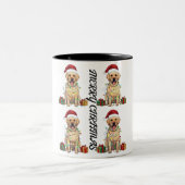 Glückliche Weihnachten Zwei-Tone-Tasse Zweifarbige Tasse (Mittel)