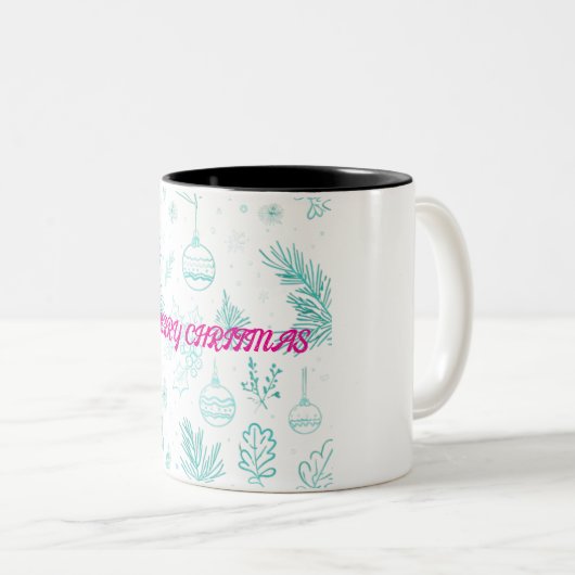 Glückliche Weihnachten Zwei-Tone-Tasse Zweifarbige Tasse (VorderseiteRechts)