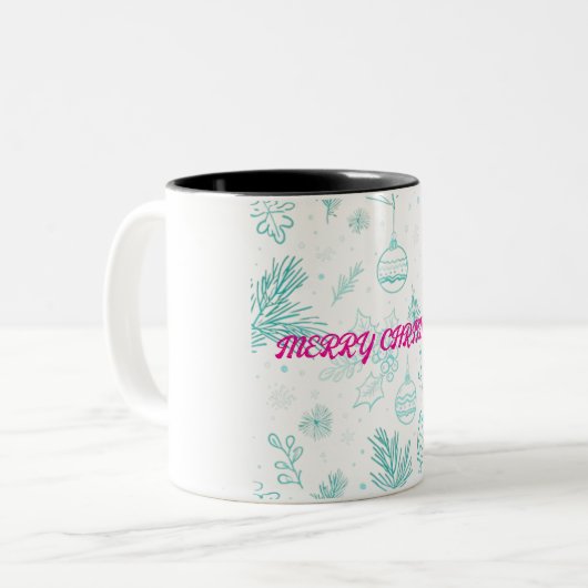 Glückliche Weihnachten Zwei-Tone-Tasse Zweifarbige Tasse (Vorderseite Links)