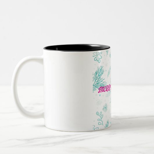 Glückliche Weihnachten Zwei-Tone-Tasse Zweifarbige Tasse (Links)