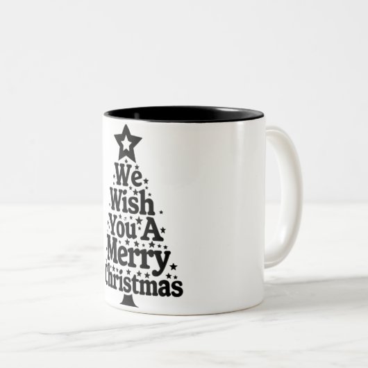 Glückliche Weihnachten Zwei-Tone-Tasse Zweifarbige Tasse (VorderseiteRechts)