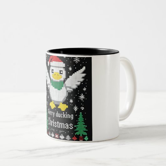 Glückliche Weihnachten Zwei-Tone-Tasse Zweifarbige Tasse (VorderseiteRechts)