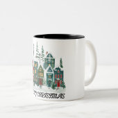 Glückliche Weihnachten Zwei-Tone-Tasse Zweifarbige Tasse (VorderseiteRechts)