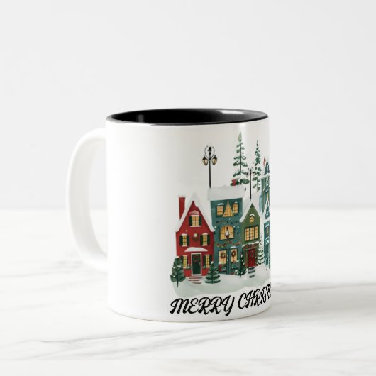 Glückliche Weihnachten Zwei-Tone-Tasse Zweifarbige Tasse (Vorderseite Links)
