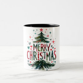 Glückliche Weihnachten Zwei-Tone-Tasse Zweifarbige Tasse