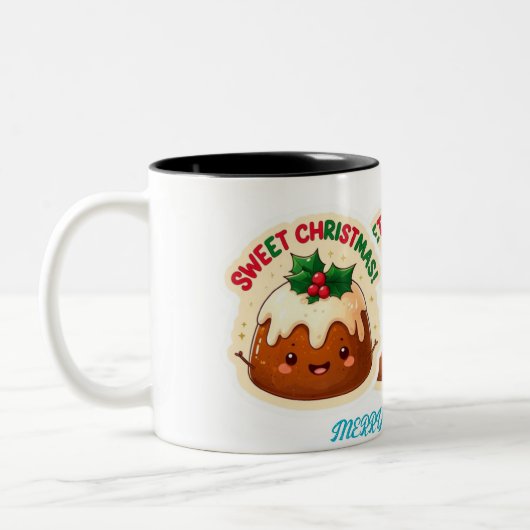 Glückliche Weihnachten Zwei-Tone-Tasse Zweifarbige Tasse (Links)