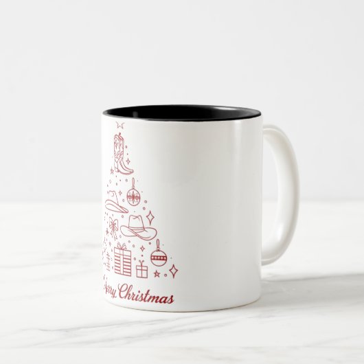 Glückliche Weihnachten Zwei-Tone-Tasse Zweifarbige Tasse (VorderseiteRechts)