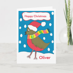 Glückliche Weihnachts-Oliver-Karte Feiertagskarte