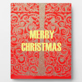 Glückliche Weihnachts-Rot- und Gold-Sammlung Fotoplatte (Vorderseite)