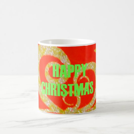 Glückliche Weihnachts Rot und Gold Sammlung. Kaffeetasse (Mittel)