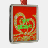 Glückliche Weihnachts Rot und Gold Sammlung. Ornament Aus Metall (Rechts)