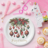 Glückliche Weihnachtsdekorationen Pappteller (Party)