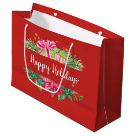 Glückliche Weihnachtsgeschenke und Evergreens Große Geschenktüte
