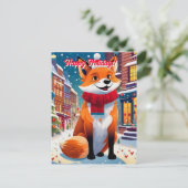 Glückliche Weihnachtskarte Postkarte (Stehend Vorderseite)