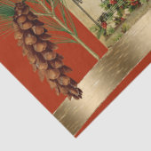 Glückliche Weihnachtsmusik mit Pine Boughs Vintag Seidenpapier (Detail)